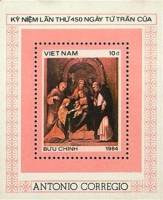 (1984-124) Блок марок  Вьетнам "Св. Екатерина"    450 лет со дня смерти Антонио Корреджо III Θ